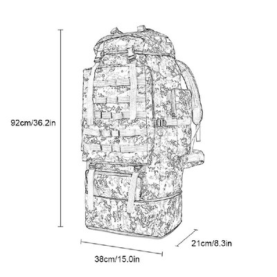 

Outdoor Training Hunting Backpack Molle Bug-out Bag Survival Range Bag Exploration Trekking Backpack 100L
