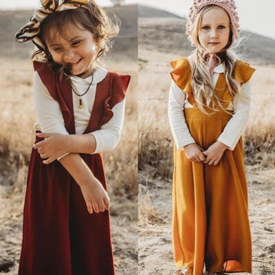 

Hot Toddler Baby Girl Bib Pant Lace Jumpsuit Romper Bodysuit Outfit Trouser Overalls