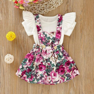 

2pc baby girl clothes summer T-shirtshort Skirt kids girls casual outfits set