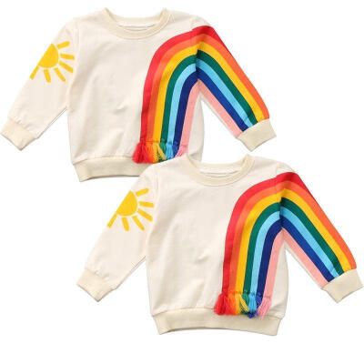 

Baby Girls Kids Rainbow Sunshine T-Shirt Clothes Blouse Sweatshirt Cardigan