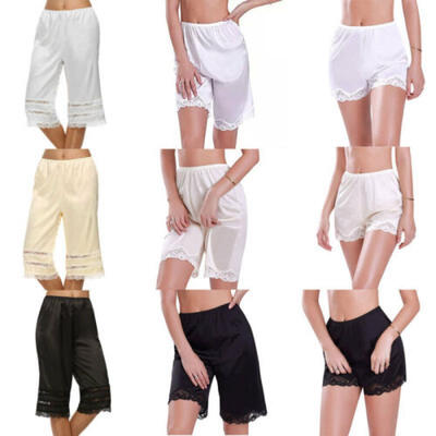 

US Women Lace Safety Short Pants Skirt Under Briefs Shorts Slips Ice Silk Home