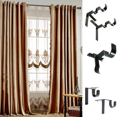 

2X Kwik Hang Double Center Support Curtain Rod Bracket Into Window Frame Bracket