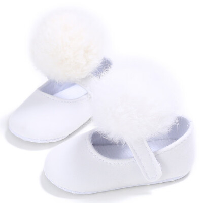 

New Style Kids Girls Fashion Cotton Fabric Toddler Shoes Girl Cute Hairball Anti-skid Princess Shoe