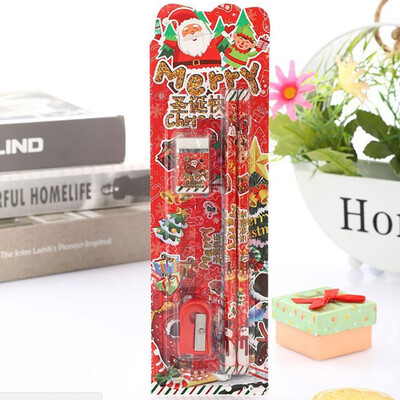 

Siaonvr Christmas Stationery Set Pencil Eraser Combination Primary School Holiday Gift