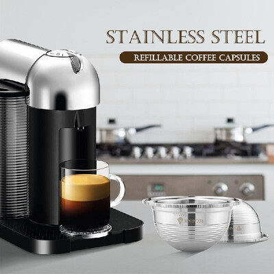 

Stainless Steel Coffee Capsules Vertuoline Pod Filters Cup 70ml Brewing Volume Reusable Refillable Coffee Capsule Coffer Set for N