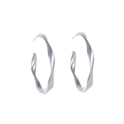 

Fashion Simple Women Matte Geometric Twisted Big Hoop Circle Earrings Jewelry