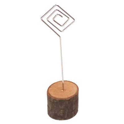 

10pcs Handiness European Style Tree Branch Wedding Menu Seat Folder Photo Wooden Clip With Square Iron Wire Wooden Clip