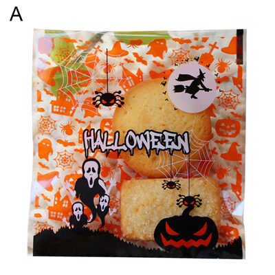 

100Pcs 10x13cm Halloween Cartoon Self-adhesive Candy Biscuit Bag Cake Package