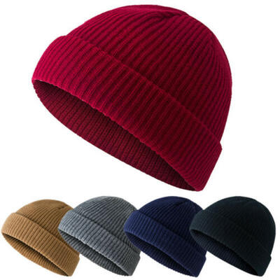 

Beanie Hat Mens Ladies Womens Slouch Winter Woolly Ski Knitted Turn Up Warm