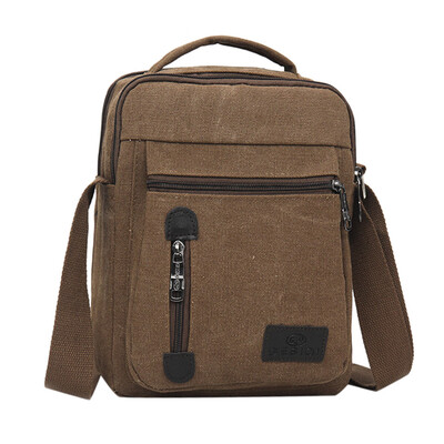 

Tailored Mens Fashion Canvas Solid Color Casual Business Shoulder Bag Messenger Bags