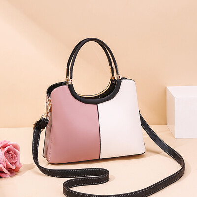 

Handbag girl autumn&winter collision color lady simple temperament one shoulder slant arm commuting large capacity mothe