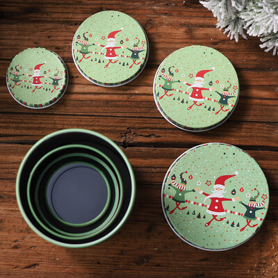 

Siaonvr Tin Container Christmas Jar Gift for Children 4PCS Candy Cookie Storage Box