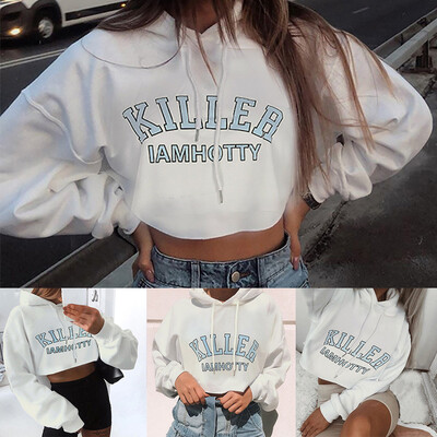 

Tailored Women Autumn Slim Sweatshirt Long Sleeve Blouse Hooded Pullover Tops Shirt