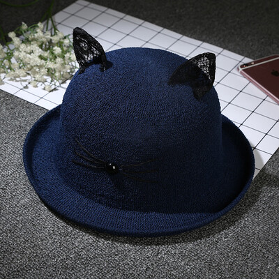 

SpringSummer Lace Ear Hat Female Personality Fashion Dome Covered Hat Creative Basin Hat Wholesale