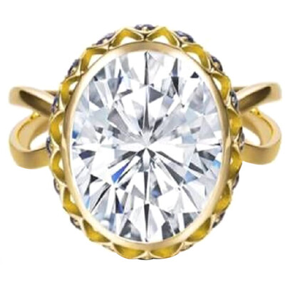 

Mode Crystal Ring For Women Party Pure Gold Color Luxury Jewelry