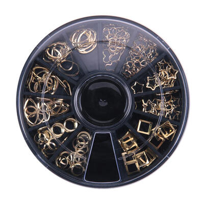 

3D Nail Decoration Metal Studs Mixed Shape Gold Wheel Manicure Decor