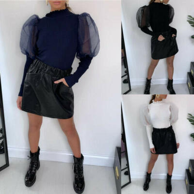 

Women Long Sleeve Turtleneck Casual Slim Tops Knit Sweater Winter T-shirt Blouse