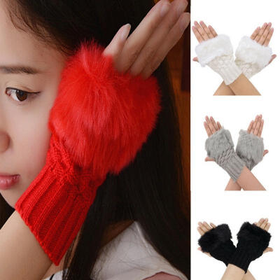 

Women Youth Girls Knitted Stretchy Warmers Long Fingerless Gloves Fashion Mittens Women Hot Clothing