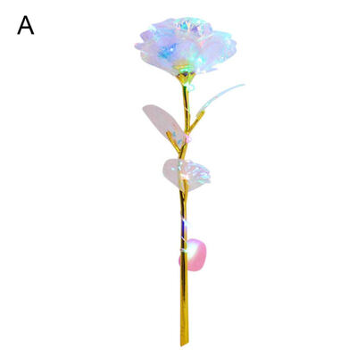 

Creative Gold Foil Plated Luminous Rose Flower Wedding Valentine Mother Day Gift