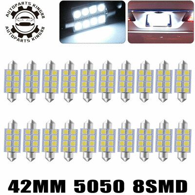 

20X 6000K White 42MM 5050 Festoon Led Cargo Trunk Interior Light Bulb 212-2 6411