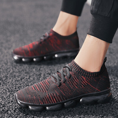 

Spring new mens sports single shoes flat bottom breathable flying woven mens shoes light running shoes sports shoes