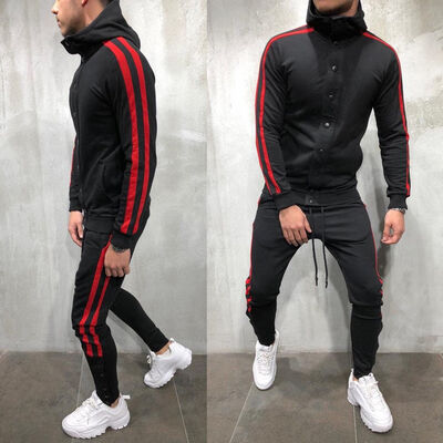 

SUNSIOM Men Tracksuit Jogging Top Bottom Sport Sweat Suit Trousers Hoodie Coat Pant