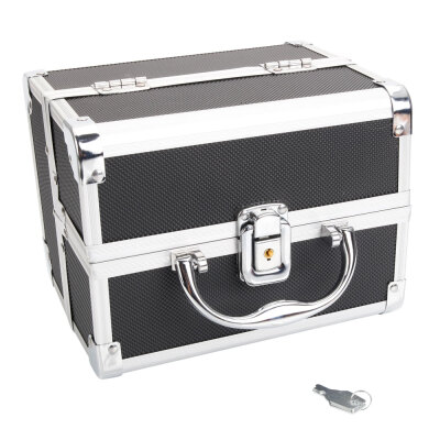 

Portable Aluminum Makeup Train Case Jewelry Box Cosmetic Organizer Lockable