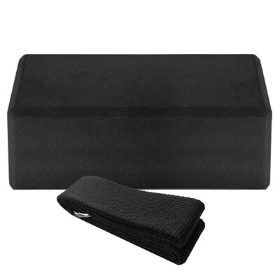 

1pcs EVA Yoga Blocks 1pcs Cotton Yoga Strap Stability Blocks Yoga Strap Set for Yoga Pilates Meditation