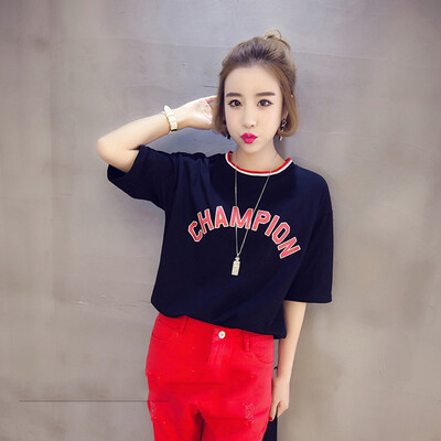 

Womens Short Sleeve O-Neck Letter Printed Casual Loose T-Shirt Summer Harajuku Style Pullover T-Shirt
