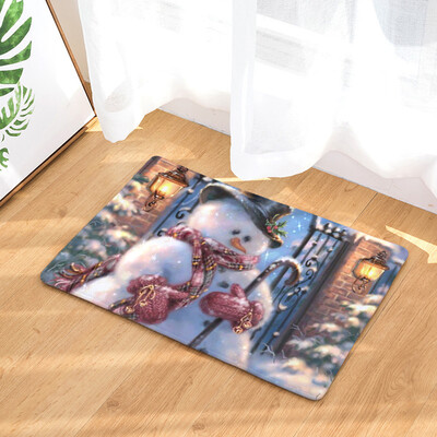 

Gobestart Christmas Home Non Slip Door Floor Mats Hall Rugs Kitchen Bathroom Carpet Decor