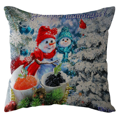 

Tailored Christmas Santa Claus Pillow Case Linen Sofa Throw Cushion Cover Home Decor