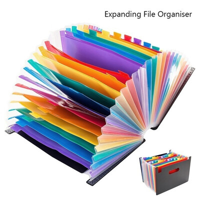 

Large 24 Pocket Expandable Accordion Folder Expanding Files Sort Organizer Stand for A4 File Business Office School Study