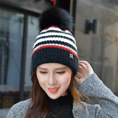 

Tailored Fashion Women Keep Warm Winter Casual Knitted Hat Wool Hemming Hat Ski Hat