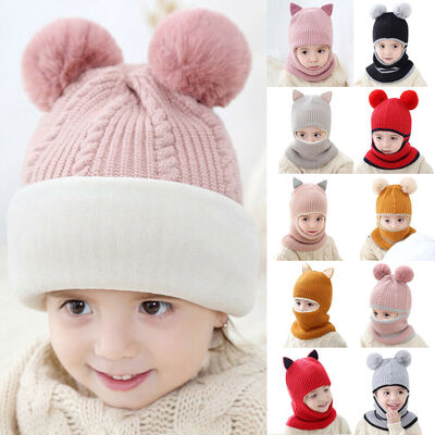 

Newborn Kids Baby Boy Girl Warm Hat Knit Wool Girl Boy Hemming Crochet Ski Cap