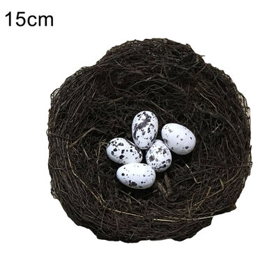 

Lovely Little Bird Egg Rattan Nest Easter Decor Home Shop Ornament Photo Props