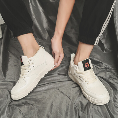 

Summer Korean version of 100 mens shoes high-heeled casual board shoes Hong Kong style mens autumn canvas trendy shoes