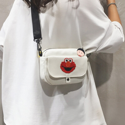 

Bags handbags new 2019 fashion canvas bag wild foreign shoulder bag summer small fresh ins messenger bag