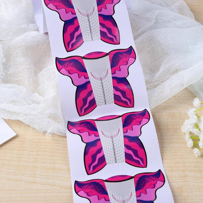 

100pcs French Nail Form Acrylic Tip Gel Nails Sticker Extension Curl Form