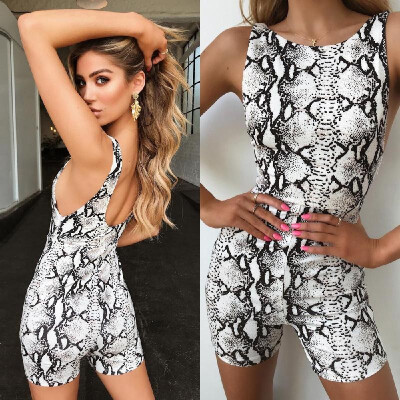 

Corlio 2018 European station cross-border AliExpress explosions snake print sleeveless sexy backless jumpsuit 6427 Photo