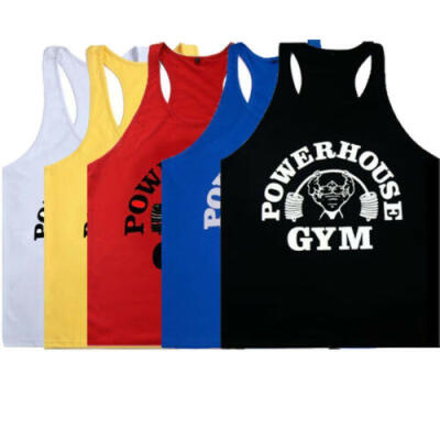 

US Mens Bodybuilding GYM Printed Stringer Tank Tops T-Shirt Singlet Muscle Vest