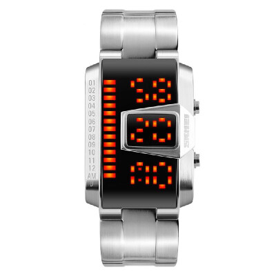 

SKMEI 1179 Digital LED Rectangular Men Watch 5ATM Waterproof Casual Sports Wristwatch Week Calendar Male Watch for Students Teens