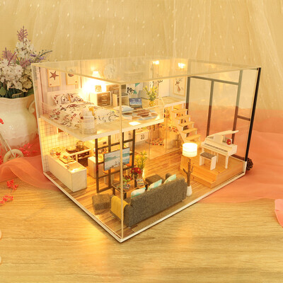 

Tailored 3D Wooden DIY Miniature House Furniture LED House Puzzle Decorate Creative Gifts
