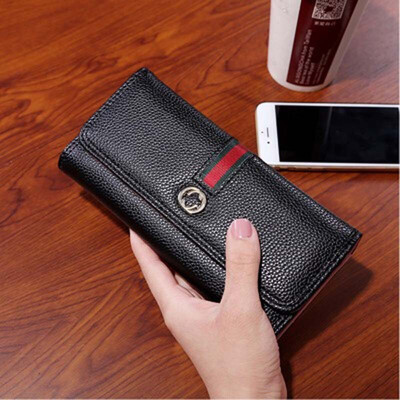 

LKX Long Women Wallet PU Leather Female Purse Fashion Purse Clutch Multi Card Holder Phone Pouch Zipper Femme Womens Purses