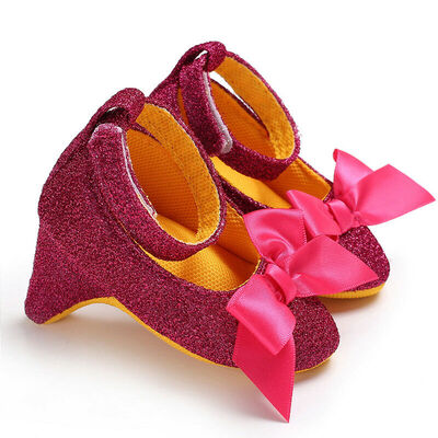 

Newborn Baby Girl Shoes High Heels for Photo Princess Toddler Bowknot Crib Shoes