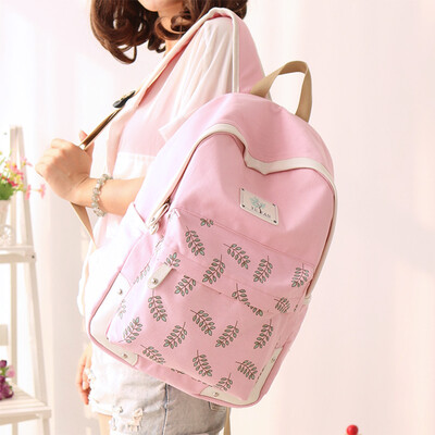 

Yufan canvas double shoulder bag Korean version of high school students schoolbags junior high school students college wind day