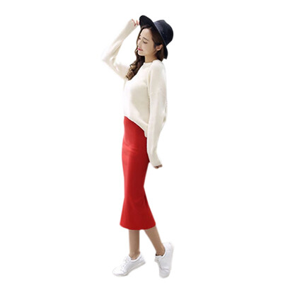 

Women Fashion Slit Skirts Women Step Skirt Stretch Slim Thin Female Waist Skirts