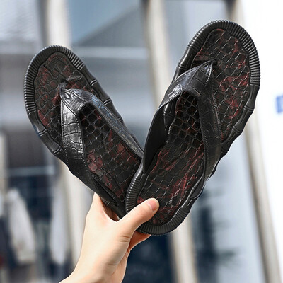 

Rose Casual Mens Personality Flats Durable Flip-Flops Antiskid Slippers Beach Shoes