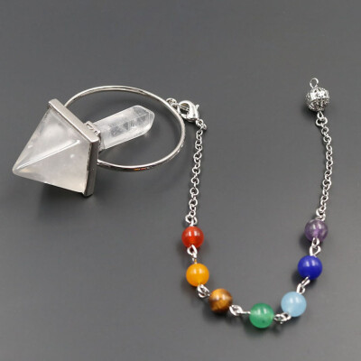 

Natural Stone Pendulum For Dowsing Hexagonal Prism Pyramid White Pink Crystal Wicca Pendants