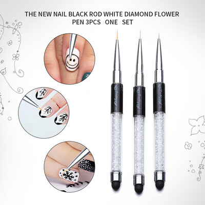 

Toponeto 3pcs Professional Nail Art Drawing Painting Pen Brush Detailer Liner Brush