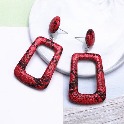 

EK625 2019 New Big Round Drop Earrings for Women Punk Vintage Oversize Big Statement Earrings Snake Skin Party Jewelry Oorbellen